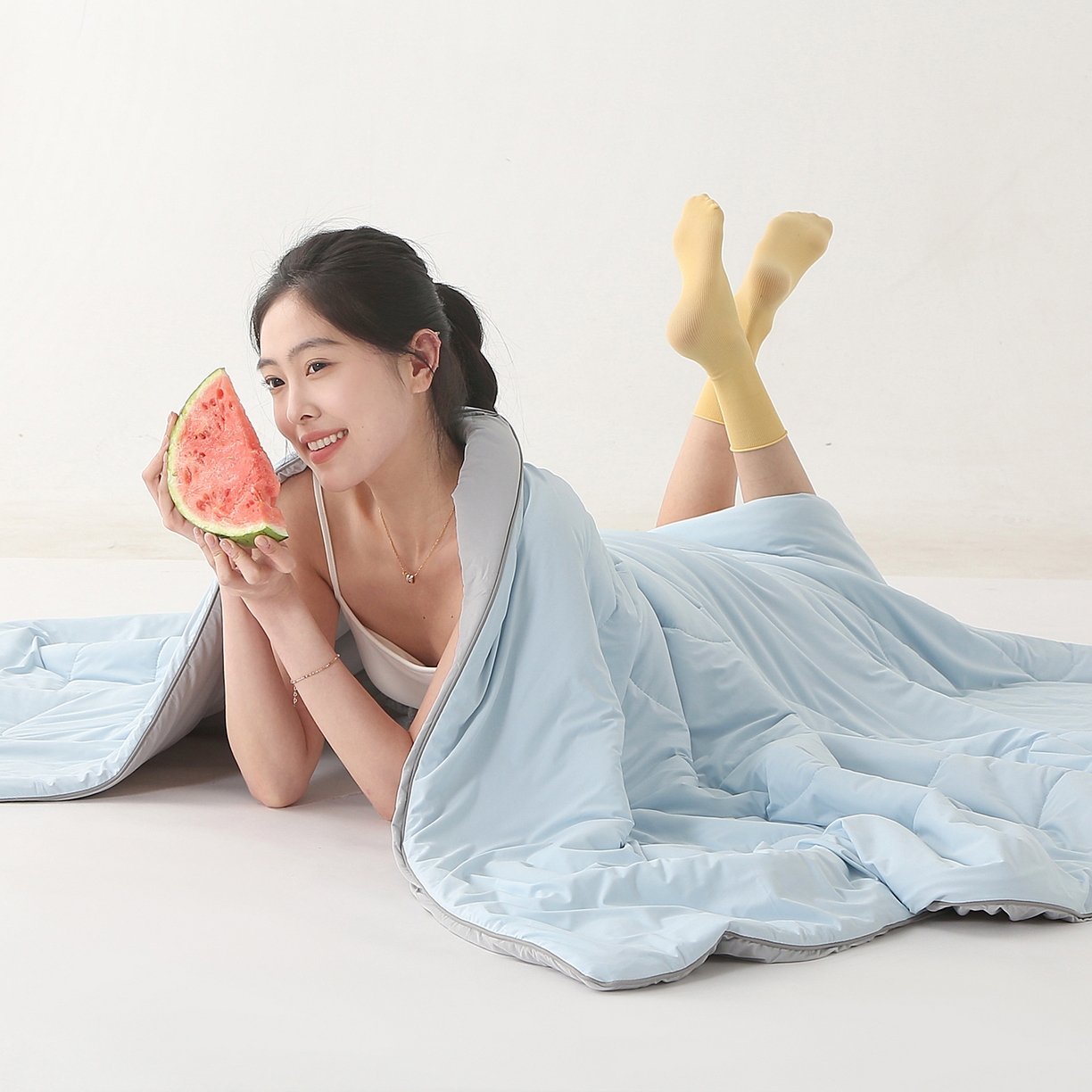 91家纺网 家纺一手货源 找家纺 （总）亚龙工厂店 2026新款某岛同款云母冰丝凉感瓜瓜被