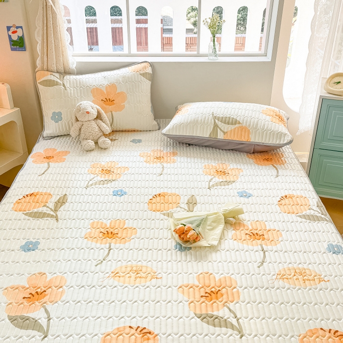 91家纺网 家纺一手货源 找家纺 川悦生活 2026春夏新款凉感丝凉席凉席席子 阿什花花