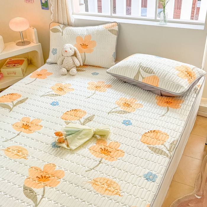 91家纺网 家纺一手货源 找家纺 川悦生活 2026春夏新款凉感丝凉席凉席席子 阿什花花