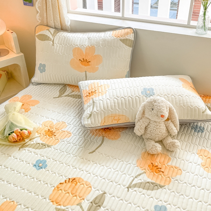 91家纺网 家纺一手货源 找家纺 川悦生活 2026春夏新款凉感丝凉席凉席席子 阿什花花