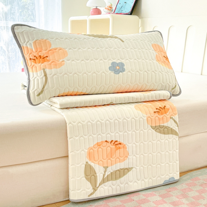 91家纺网 家纺一手货源 找家纺 川悦生活 2026春夏新款凉感丝凉席凉席席子 阿什花花