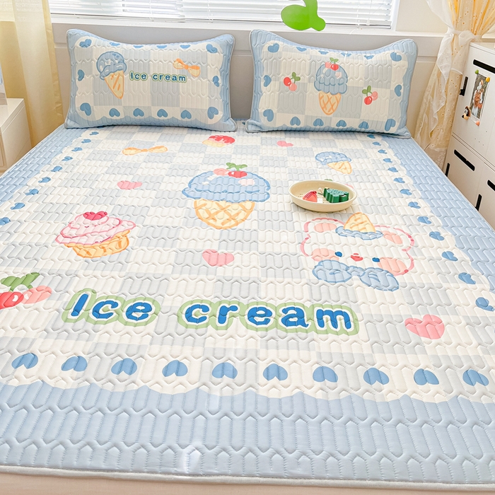 川悦生活 2026春夏新款凉感丝凉席凉席席子 冰激凌熊