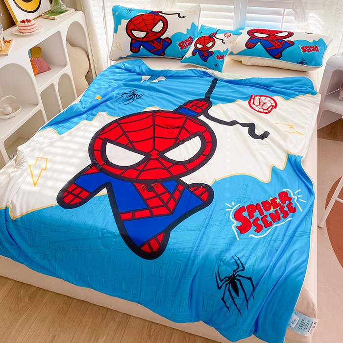 91家纺网 家纺一手货源 找家纺 ds生活馆 2026新款A类大版卡通凉感丝夏被 蜘蛛人