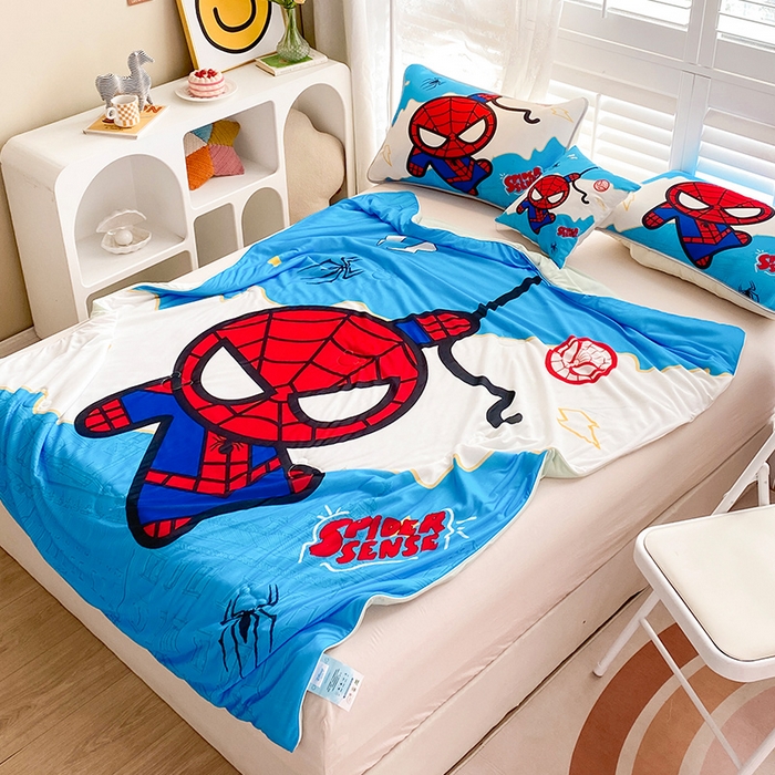 91家纺网 家纺一手货源 找家纺 ds生活馆 2026新款A类大版卡通凉感丝夏被 蜘蛛人