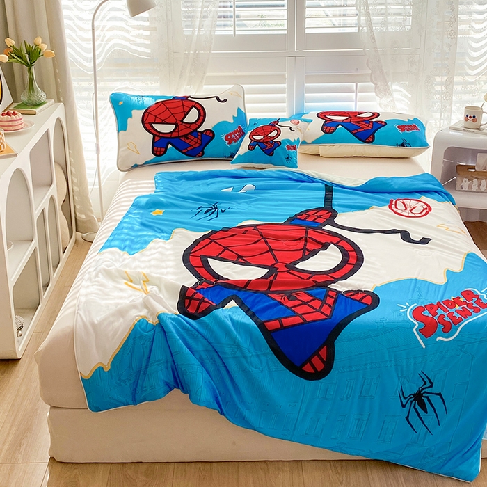 91家纺网 家纺一手货源 找家纺 ds生活馆 2026新款A类大版卡通凉感丝夏被 蜘蛛人