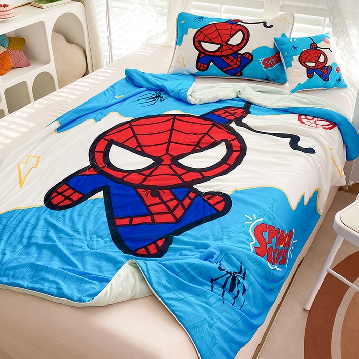 91家纺网 家纺一手货源 找家纺 ds生活馆 2026新款A类大版卡通凉感丝夏被 蜘蛛人