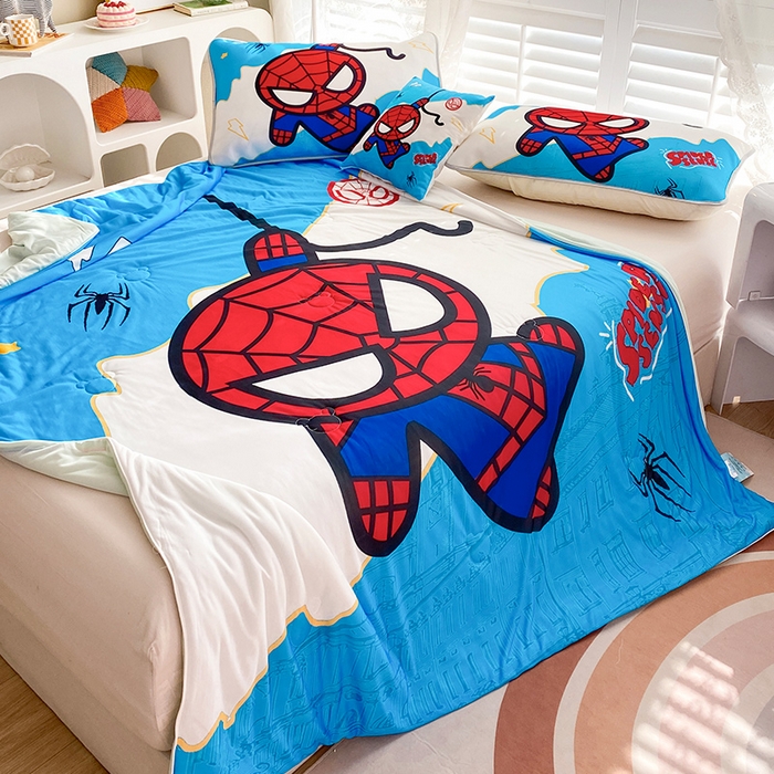 91家纺网 家纺一手货源 找家纺 ds生活馆 2026新款A类大版卡通凉感丝夏被 蜘蛛人