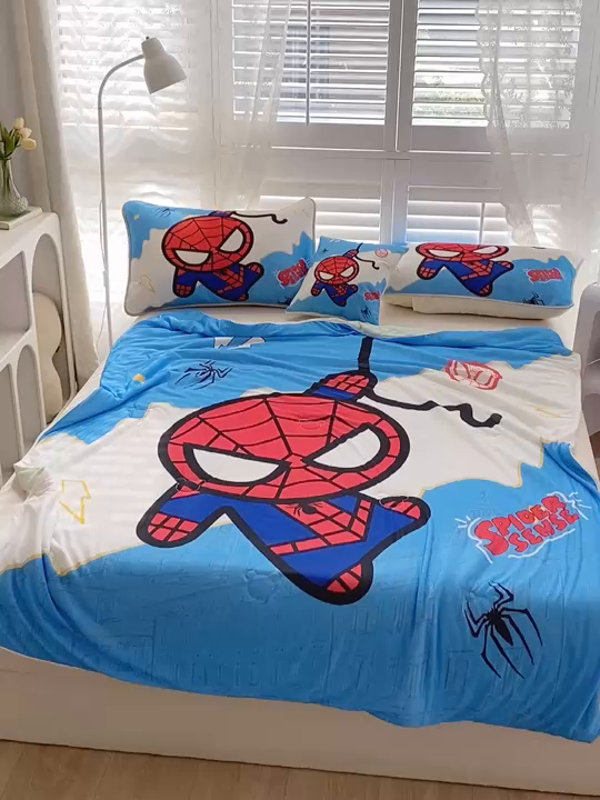 91家纺网 家纺一手货源 找家纺 ds生活馆 2026新款A类大版卡通凉感丝夏被 蜘蛛人