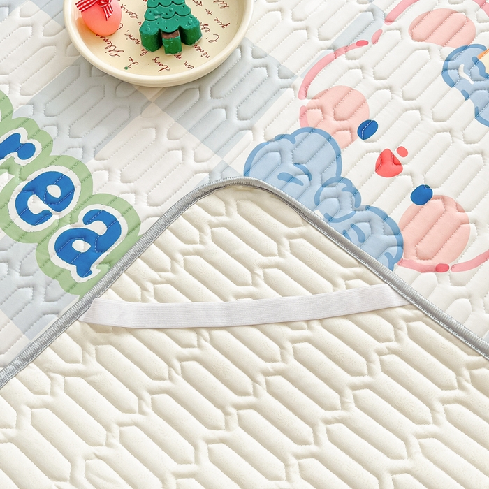 91家纺网 家纺一手货源 找家纺 川悦生活 2026春夏新款凉感丝凉席凉席席子 冰激凌熊