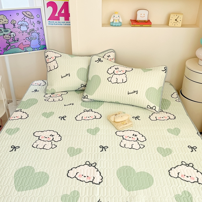 91家纺网 家纺一手货源 找家纺 川悦生活 2026春夏新款凉感丝凉席凉席席子 啵唧小狗