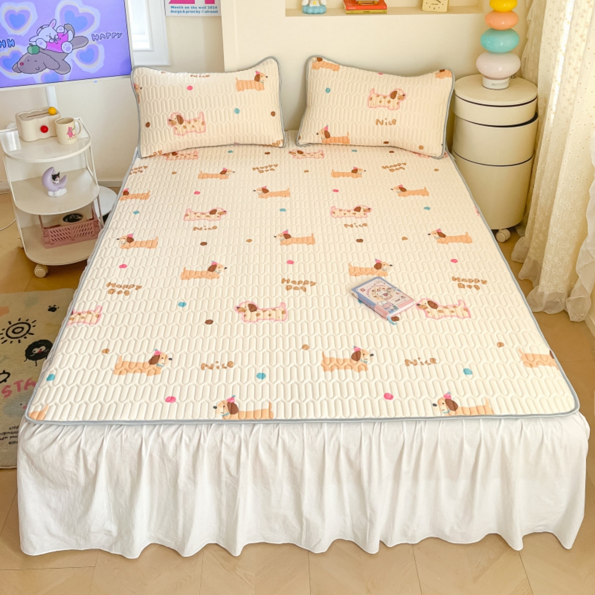 91家纺网 家纺一手货源 找家纺 川悦生活 2026春夏新款凉感丝凉席凉席席子 哆啦腊肠