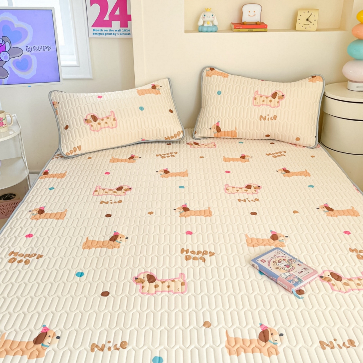 91家纺网 家纺一手货源 找家纺 川悦生活 2026春夏新款凉感丝凉席凉席席子 哆啦腊肠