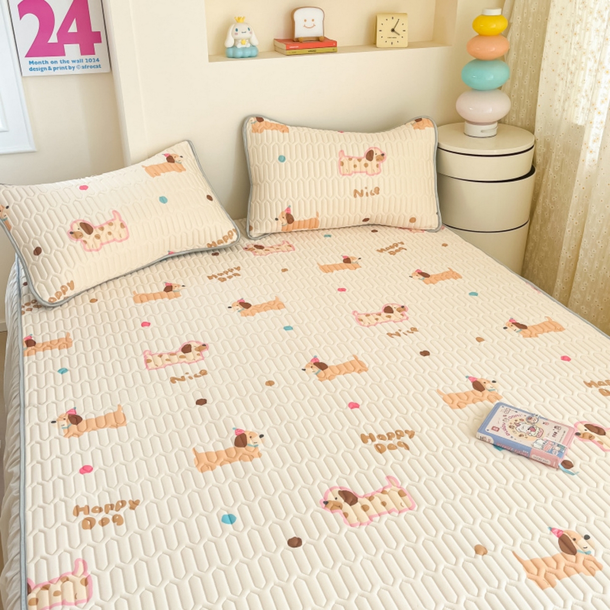 91家纺网 家纺一手货源 找家纺 川悦生活 2026春夏新款凉感丝凉席凉席席子 哆啦腊肠