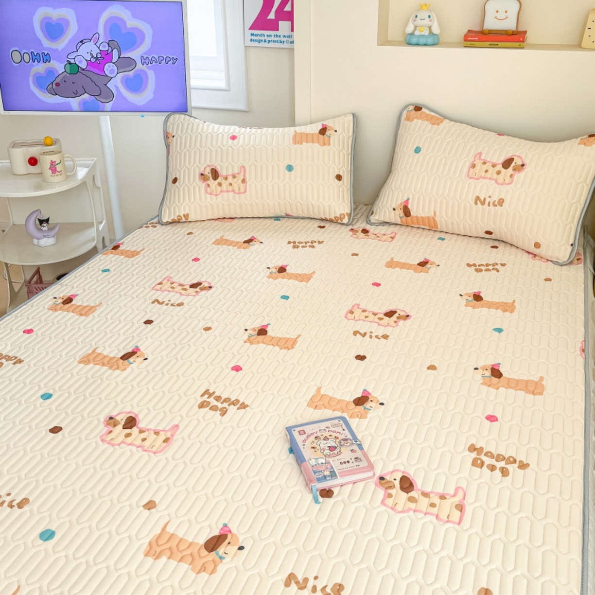 91家纺网 家纺一手货源 找家纺 川悦生活 2026春夏新款凉感丝凉席凉席席子 哆啦腊肠