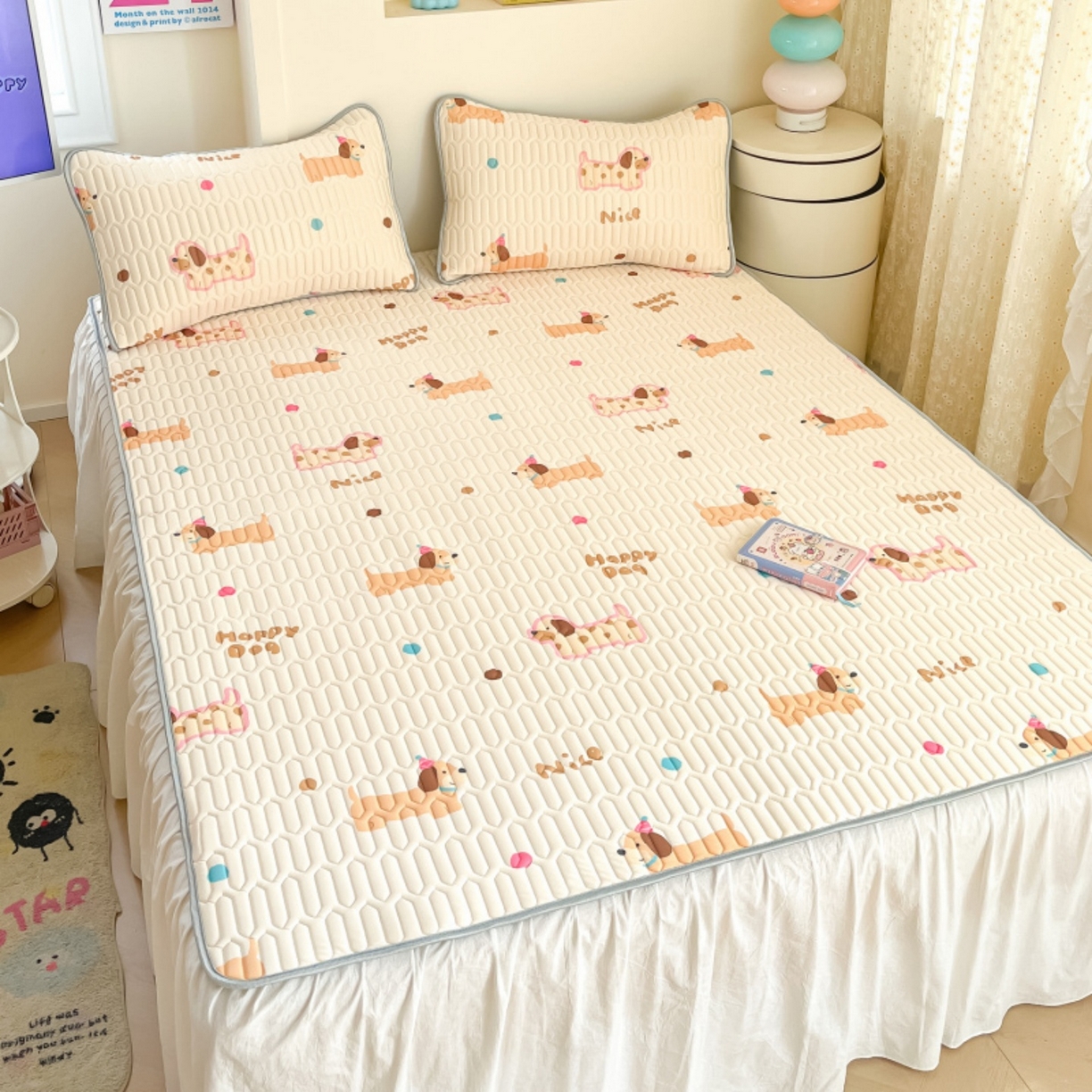 91家纺网 家纺一手货源 找家纺 川悦生活 2026春夏新款凉感丝凉席凉席席子 哆啦腊肠