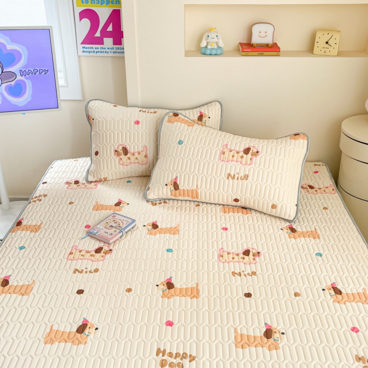 91家纺网 家纺一手货源 找家纺 川悦生活 2026春夏新款凉感丝凉席凉席席子 哆啦腊肠