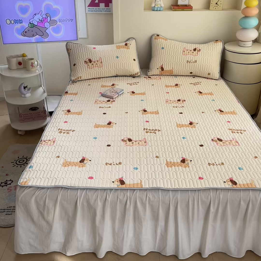 91家纺网 家纺一手货源 找家纺 川悦生活 2026春夏新款凉感丝凉席凉席席子 哆啦腊肠