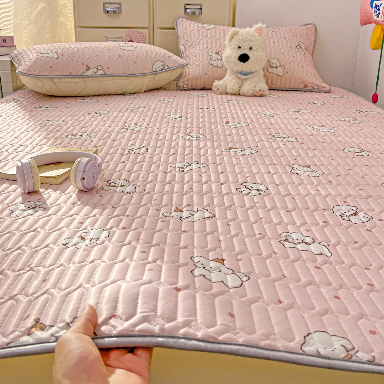 川悦生活 2026春夏新款凉感丝凉席凉席席子 粉糯奶狗