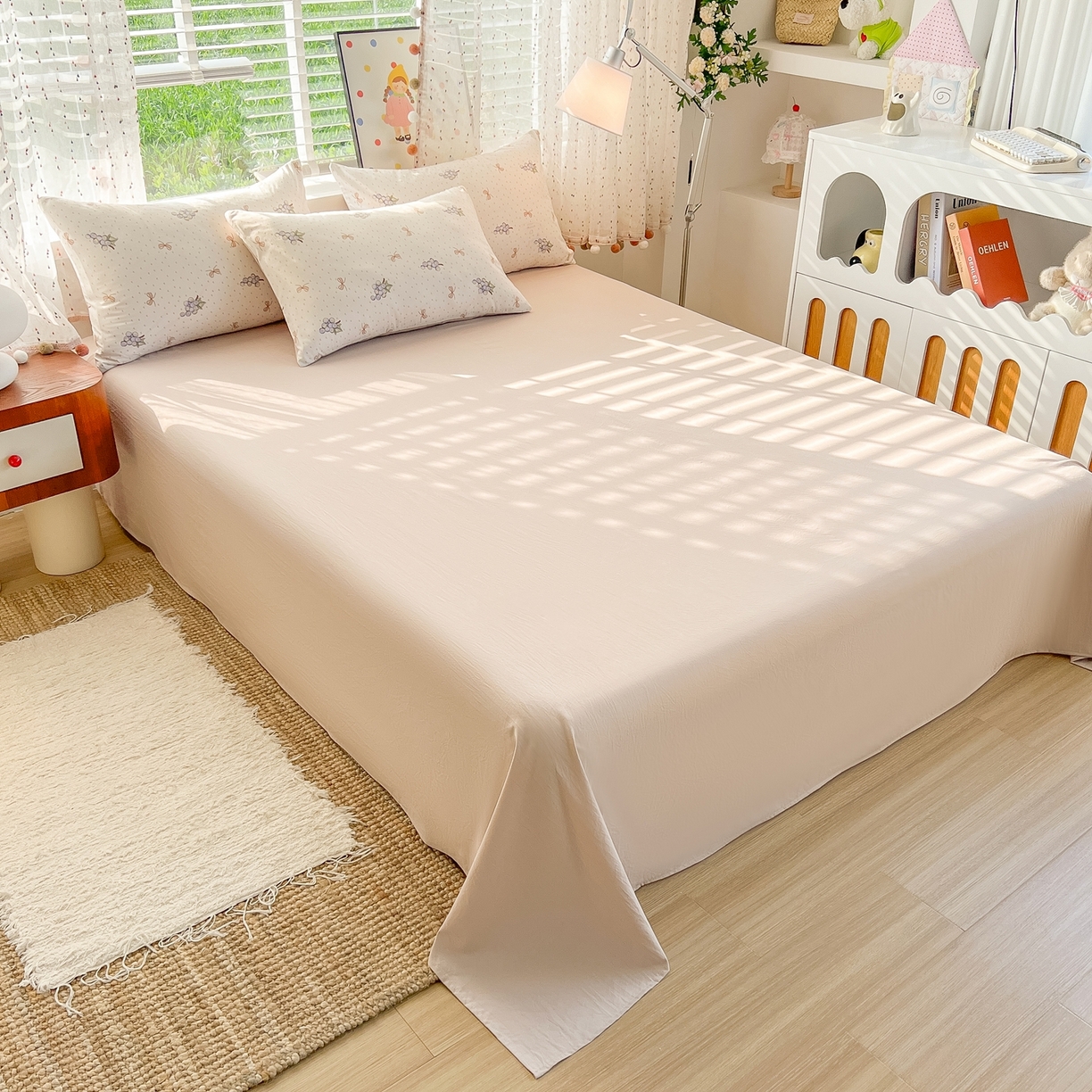 91家纺网 家纺一手货源 找家纺 简冠家纺 2026新款仿棉水洗棉四件套 葡萄波波