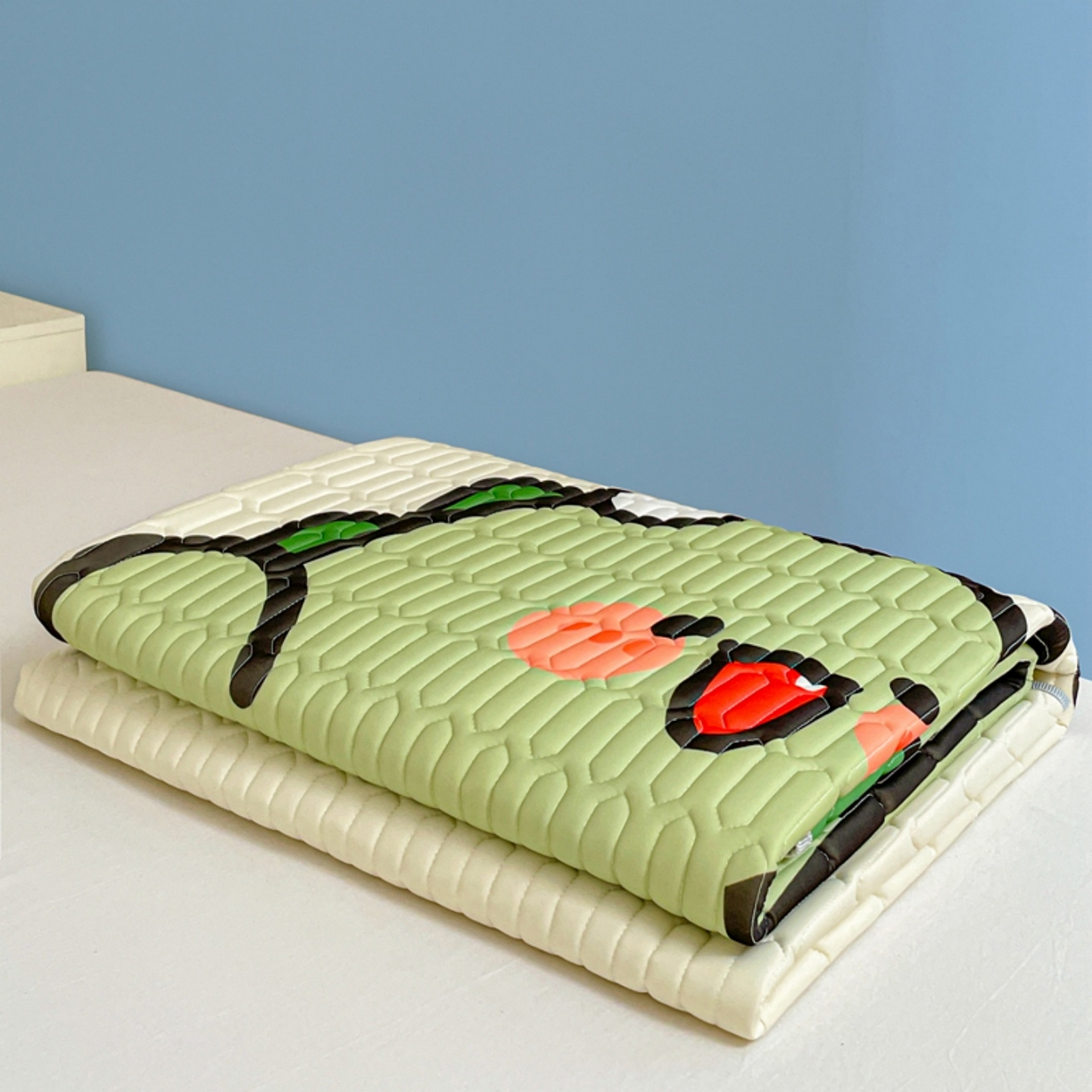 91家纺网 家纺一手货源 找家纺 川悦生活 2026春夏新款凉感丝凉席凉席席子 哈哈恐龙