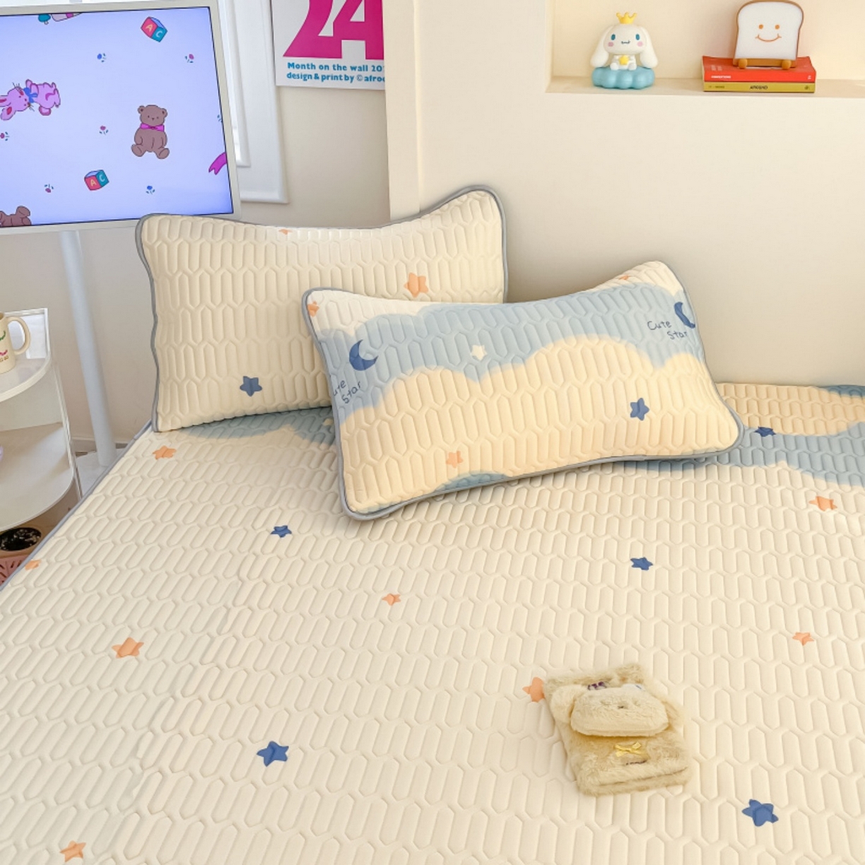 91家纺网 家纺一手货源 找家纺 川悦生活 2026春夏新款凉感丝凉席凉席席子 海盐星空