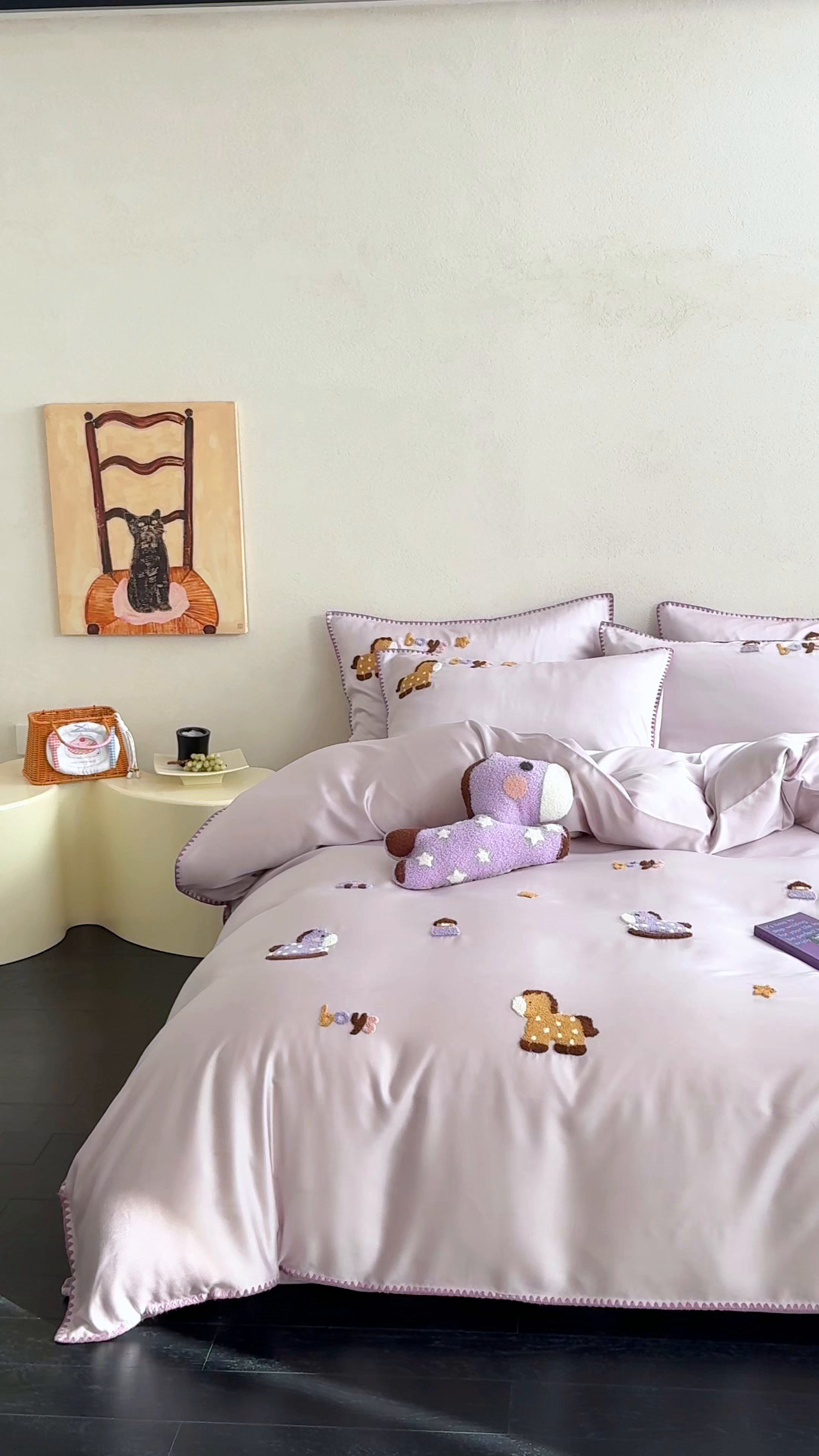 91家纺网 家纺一手货源 找家纺 （总）FORTWO家纺原创设计（FOR TWO家纺） 2026新款60天丝毛巾绣贝壳针四件套-摇摇马