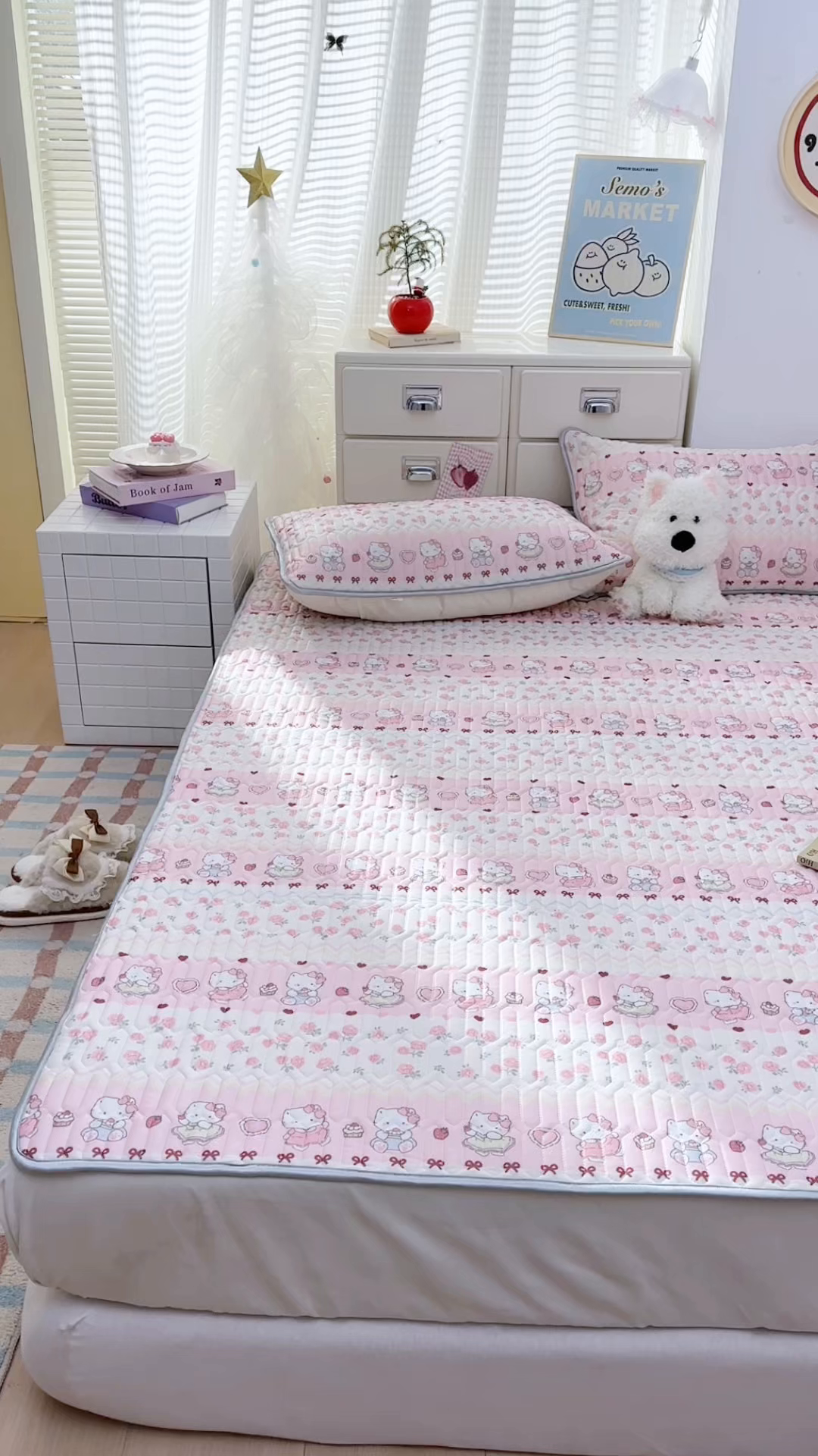 91家纺网 家纺一手货源 找家纺 川悦生活 2026春夏新款凉感丝凉席凉席席子 玫瑰甜心