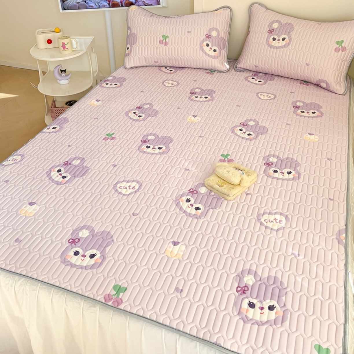 91家纺网 家纺一手货源 找家纺 川悦生活 2026春夏新款凉感丝凉席凉席席子 软绵兔酱