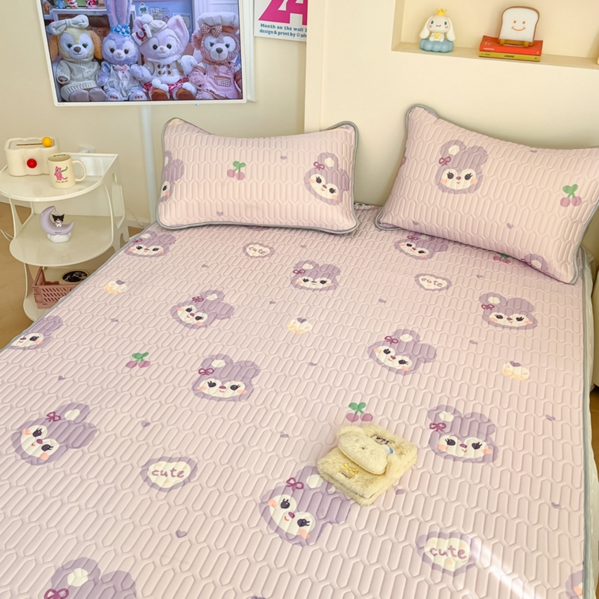 91家纺网 家纺一手货源 找家纺 川悦生活 2026春夏新款凉感丝凉席凉席席子 软绵兔酱