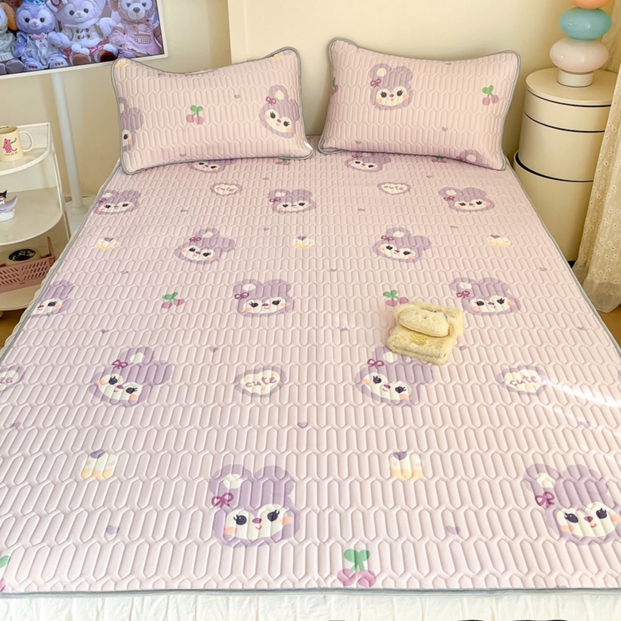 91家纺网 家纺一手货源 找家纺 川悦生活 2026春夏新款凉感丝凉席凉席席子 软绵兔酱