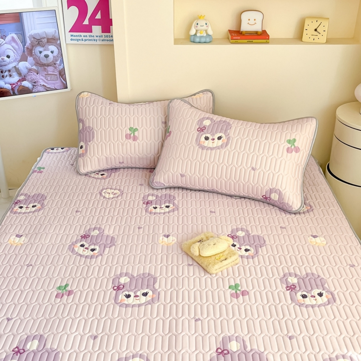 91家纺网 家纺一手货源 找家纺 川悦生活 2026春夏新款凉感丝凉席凉席席子 软绵兔酱