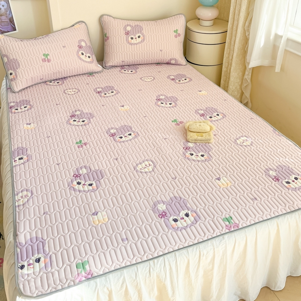 91家纺网 家纺一手货源 找家纺 川悦生活 2026春夏新款凉感丝凉席凉席席子 软绵兔酱