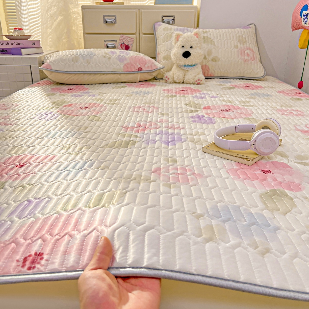 川悦生活 2026春夏新款凉感丝凉席凉席席子 水彩花海