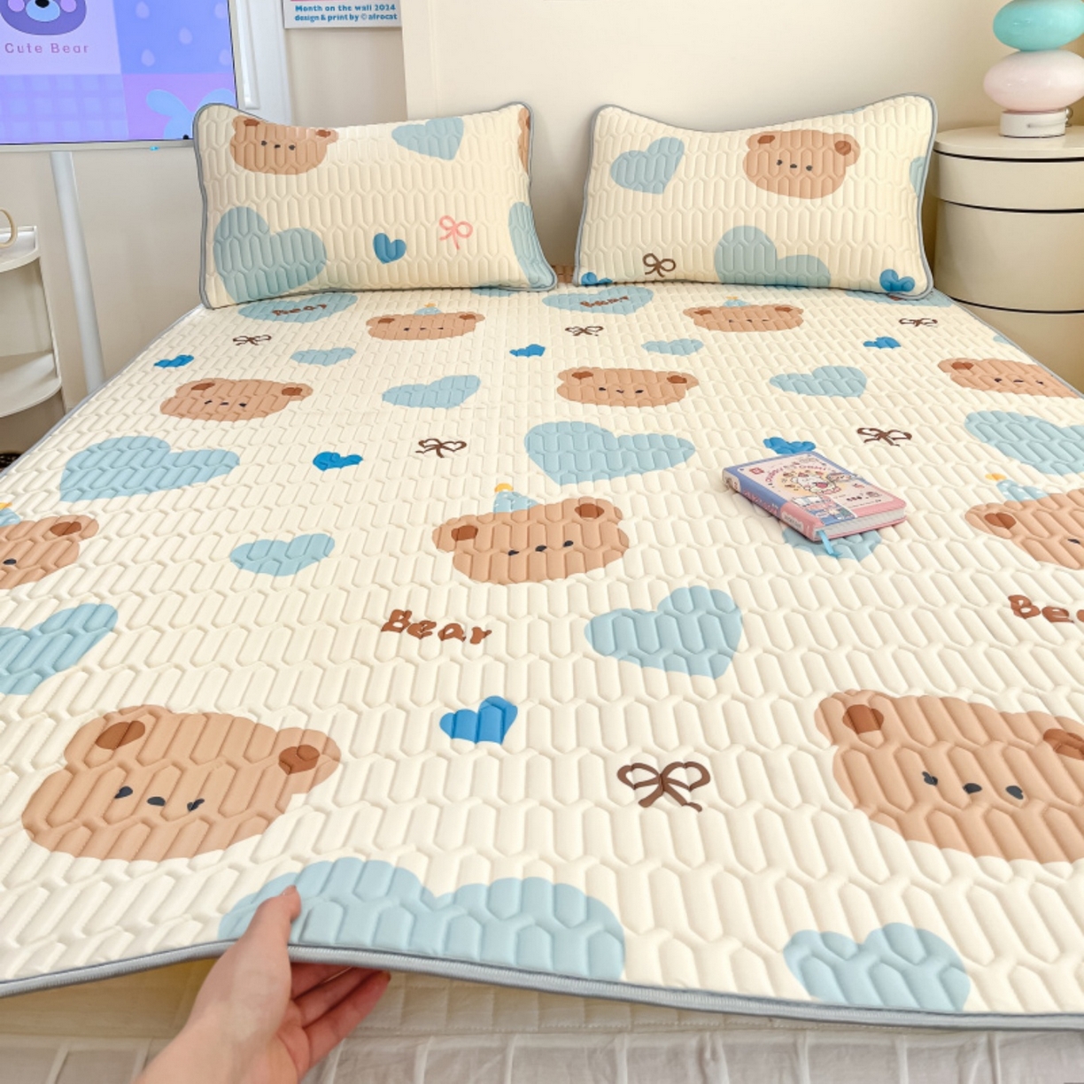 川悦生活 2026春夏新款凉感丝凉席凉席席子 小熊奶昔