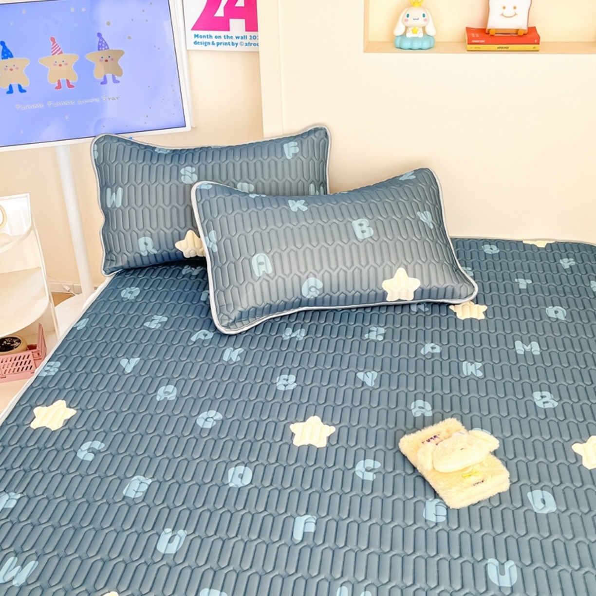 91家纺网 家纺一手货源 找家纺 川悦生活 2026春夏新款凉感丝凉席凉席席子 星星睡了