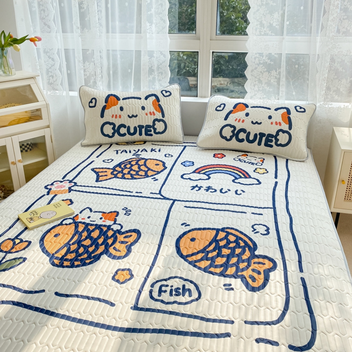 川悦生活 2026春夏新款凉感丝凉席凉席席子 元气小鱼