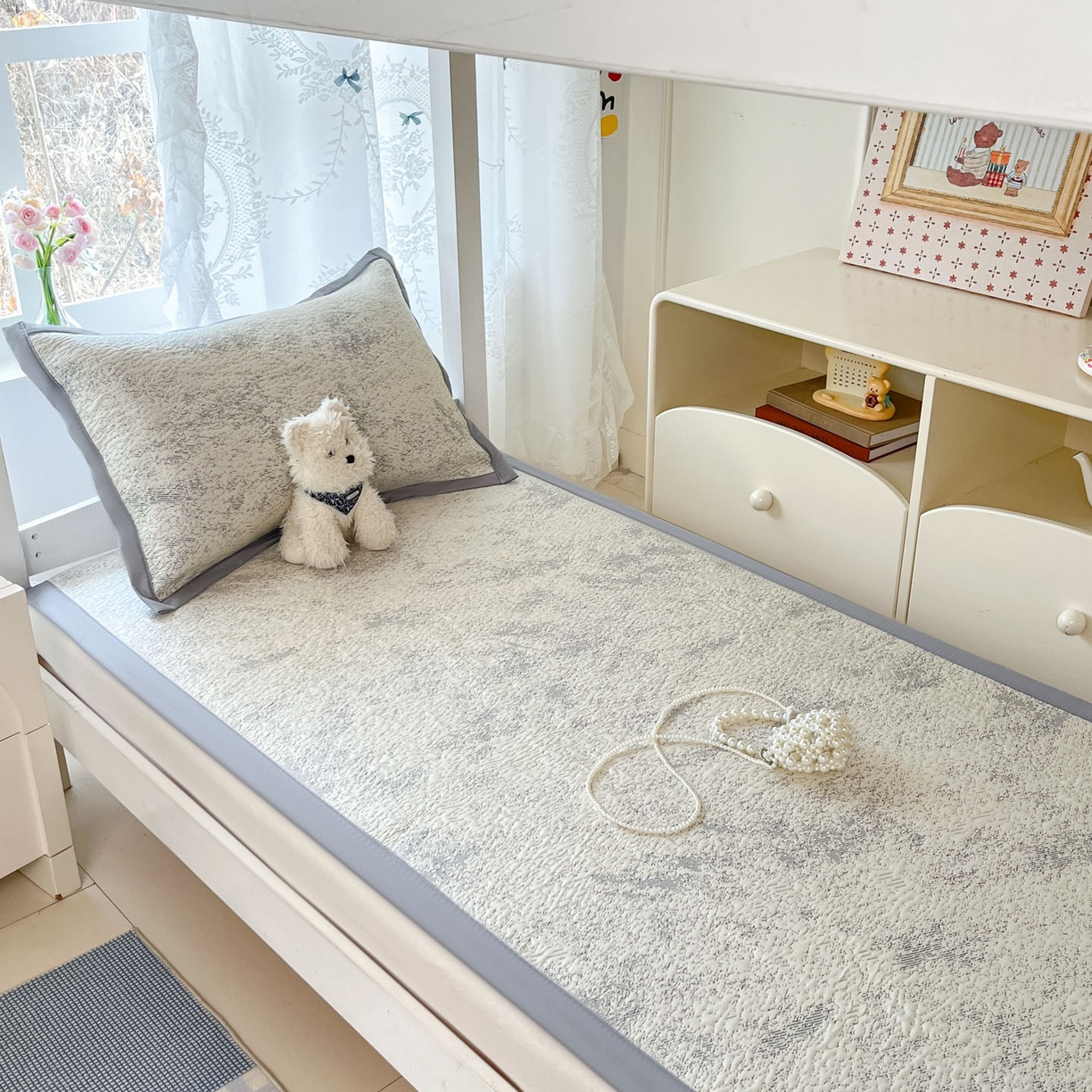 91家纺网 家纺一手货源 找家纺 川悦生活 2026新款凉感凉豆豆学生宿舍软席 尼尔-星灰