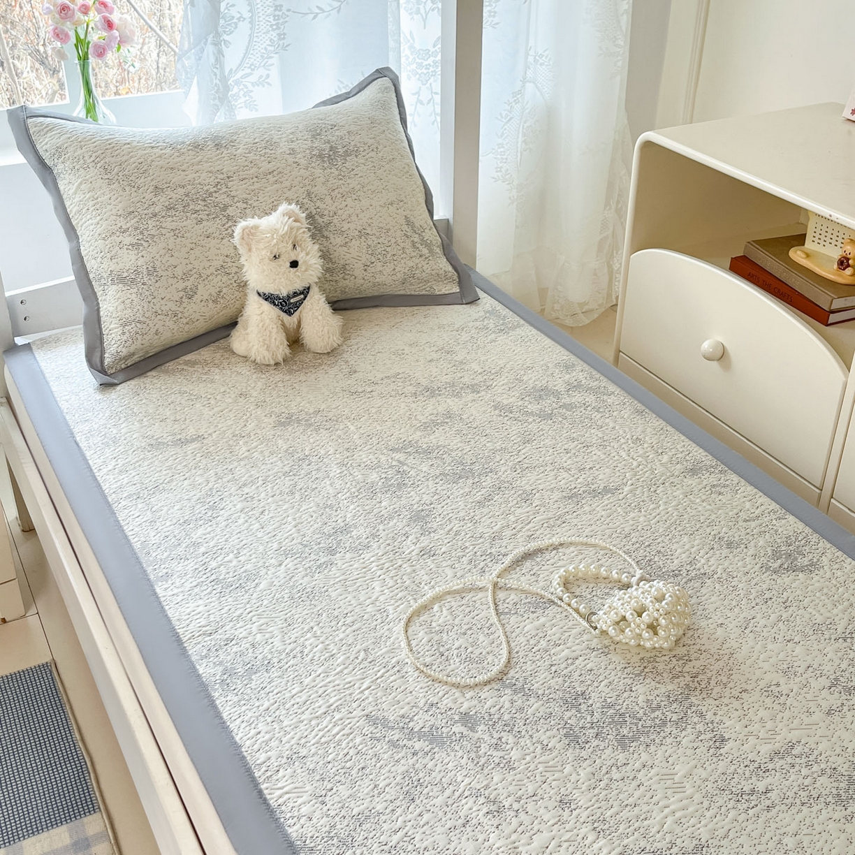 91家纺网 家纺一手货源 找家纺 川悦生活 2026新款凉感凉豆豆学生宿舍软席 尼尔-星灰