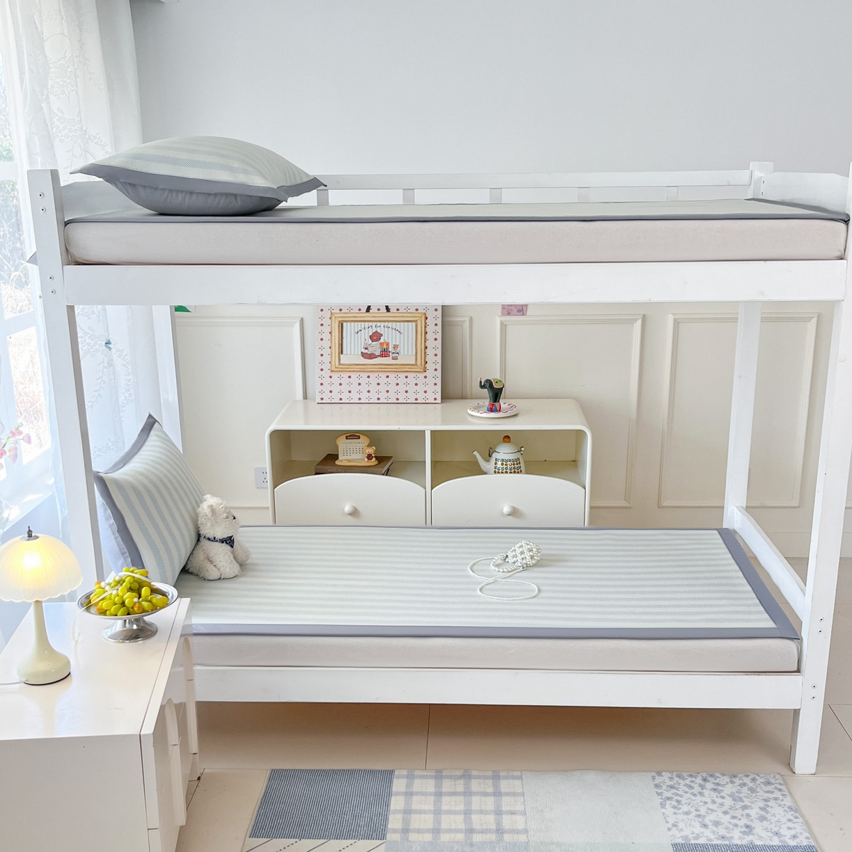 91家纺网 家纺一手货源 找家纺 川悦生活 2026新款凉感凉豆豆学生宿舍软席 甜心-水蓝