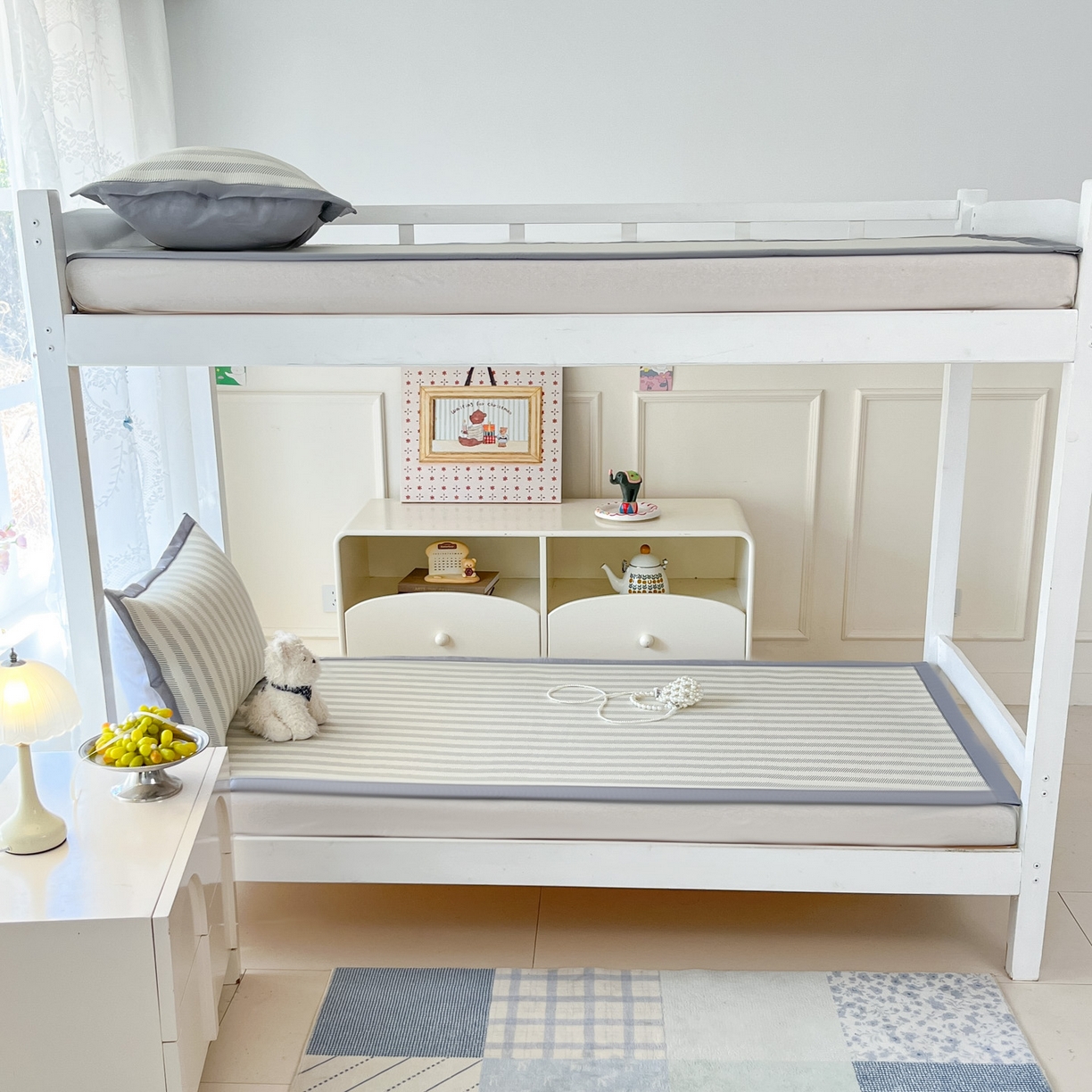 91家纺网 家纺一手货源 找家纺 川悦生活 2026新款凉感凉豆豆学生宿舍软席 甜心-月灰