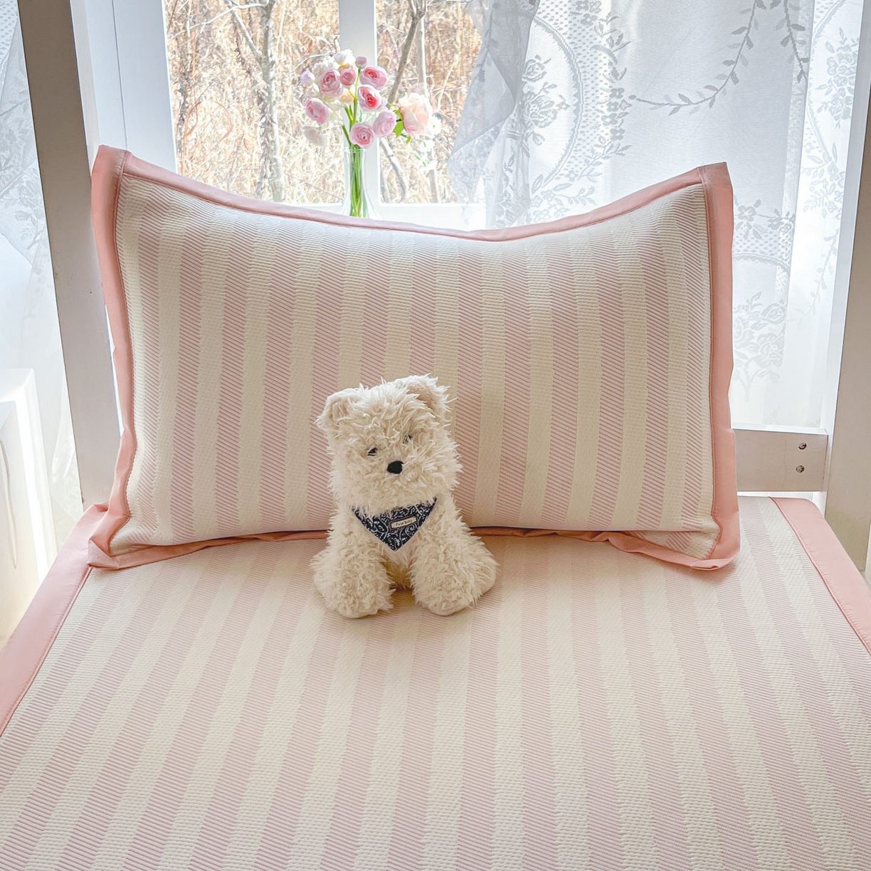 91家纺网 家纺一手货源 找家纺 川悦生活 2026新款凉感凉豆豆学生宿舍软席 甜心-奶粉