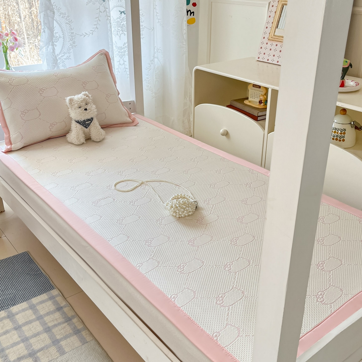 91家纺网 家纺一手货源 找家纺 川悦生活 2026新款凉感凉豆豆学生宿舍软席 甜心奶猫