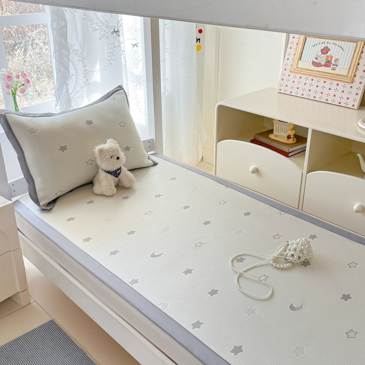 91家纺网 家纺一手货源 找家纺 川悦生活 2026新款凉感凉豆豆学生宿舍软席 奶油星月