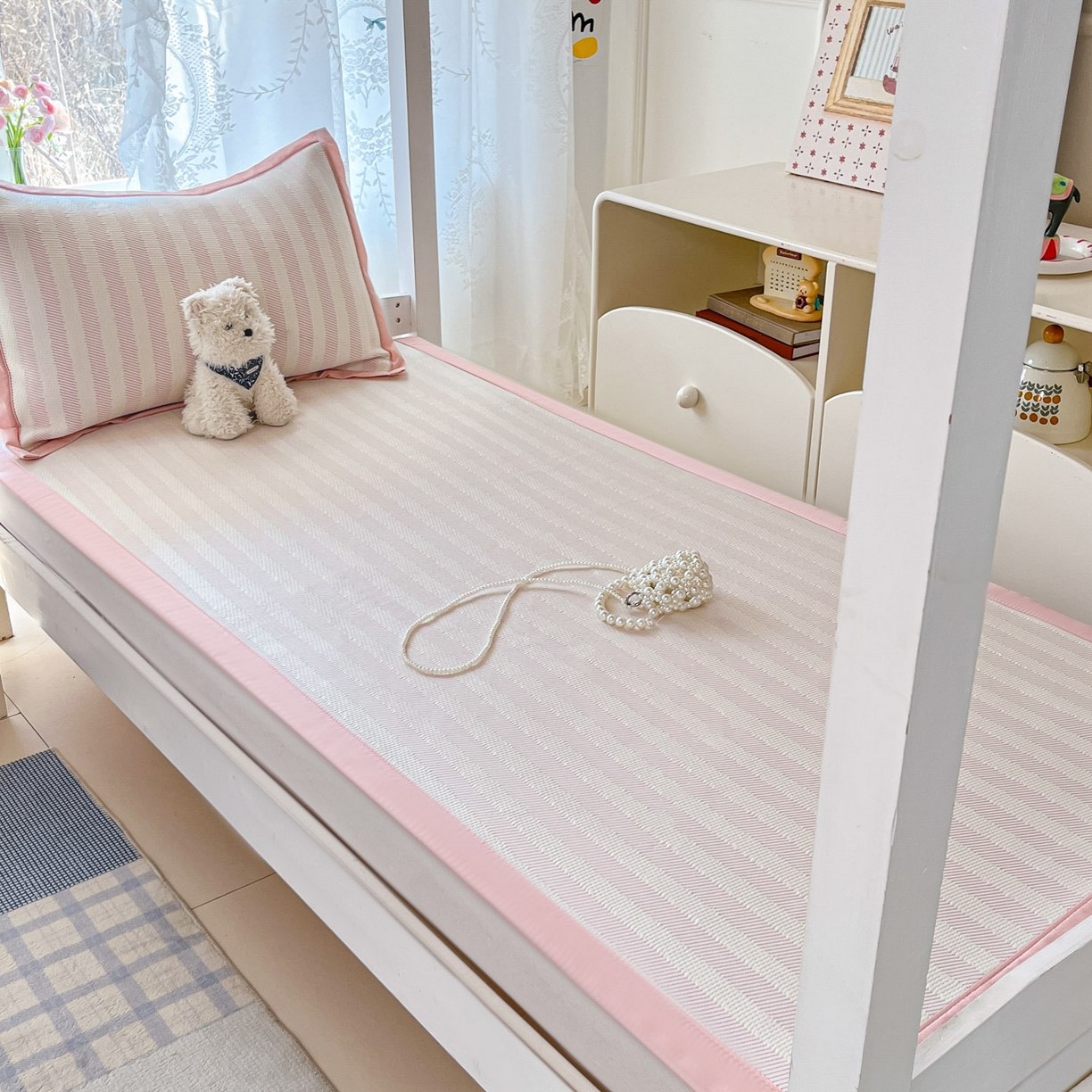 91家纺网 家纺一手货源 找家纺 川悦生活 2026新款凉感凉豆豆学生宿舍软席 甜心-奶粉