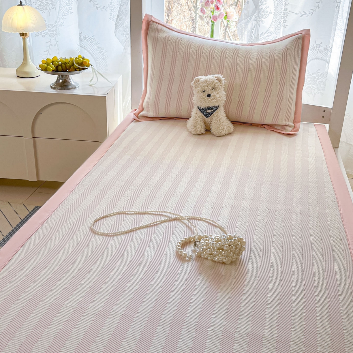 91家纺网 家纺一手货源 找家纺 川悦生活 2026新款凉感凉豆豆学生宿舍软席 甜心-奶粉