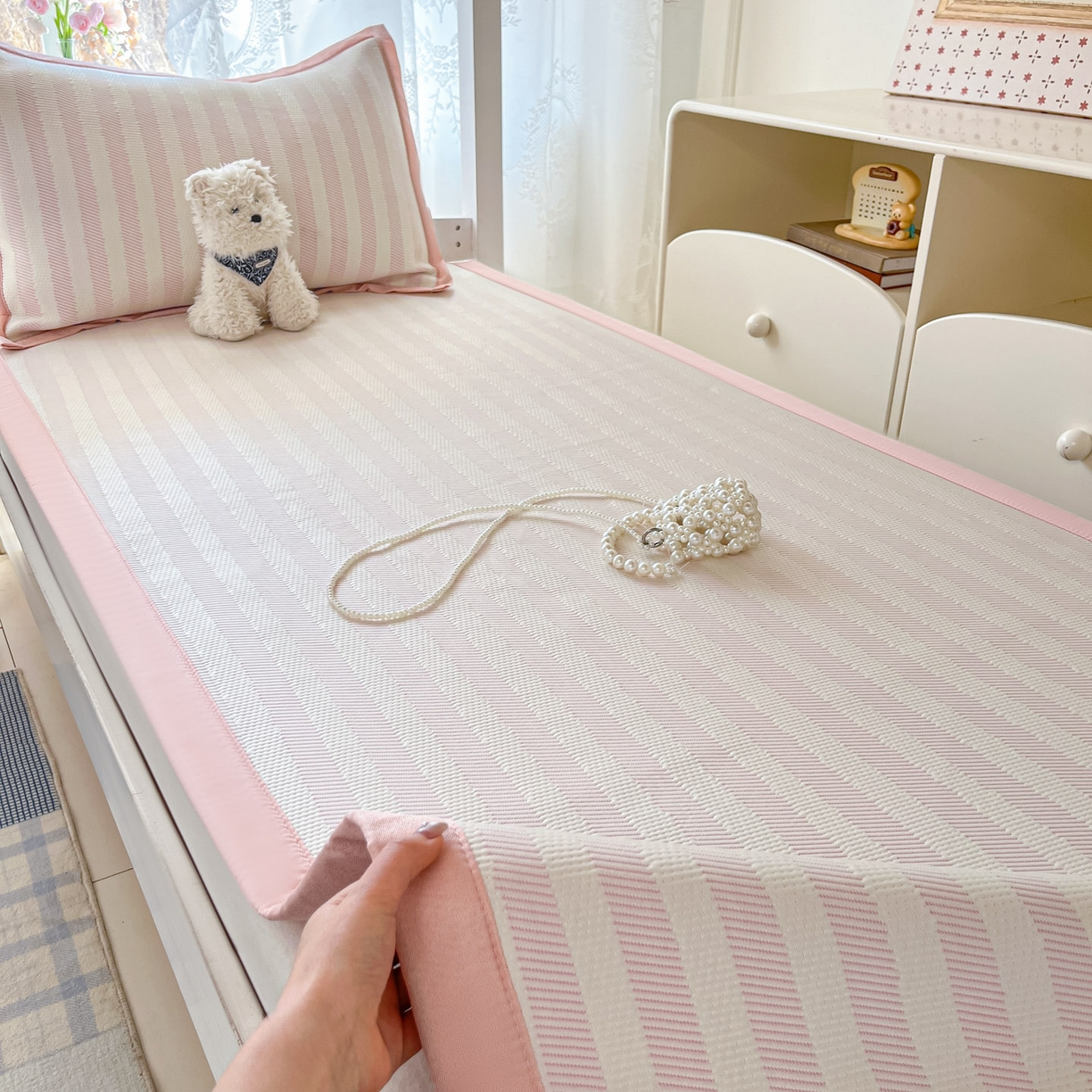 川悦生活 2026新款凉感凉豆豆学生宿舍软席 甜心-奶粉