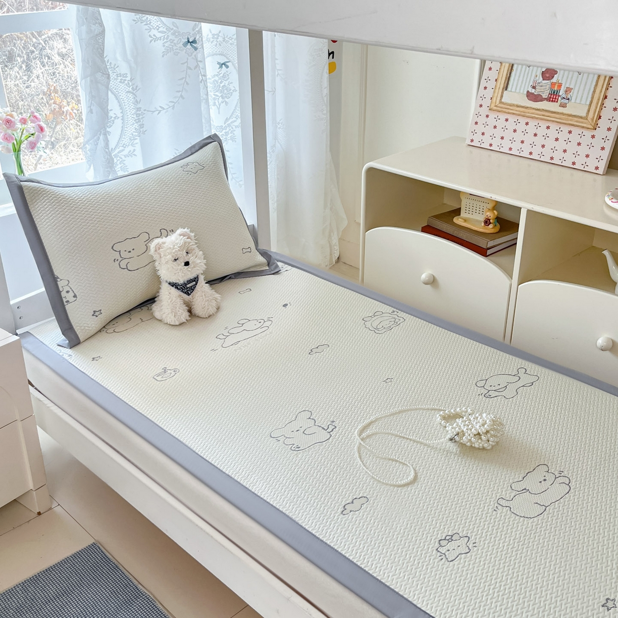 91家纺网 家纺一手货源 找家纺 川悦生活 2026新款凉感凉豆豆学生宿舍软席 朴朴小旺