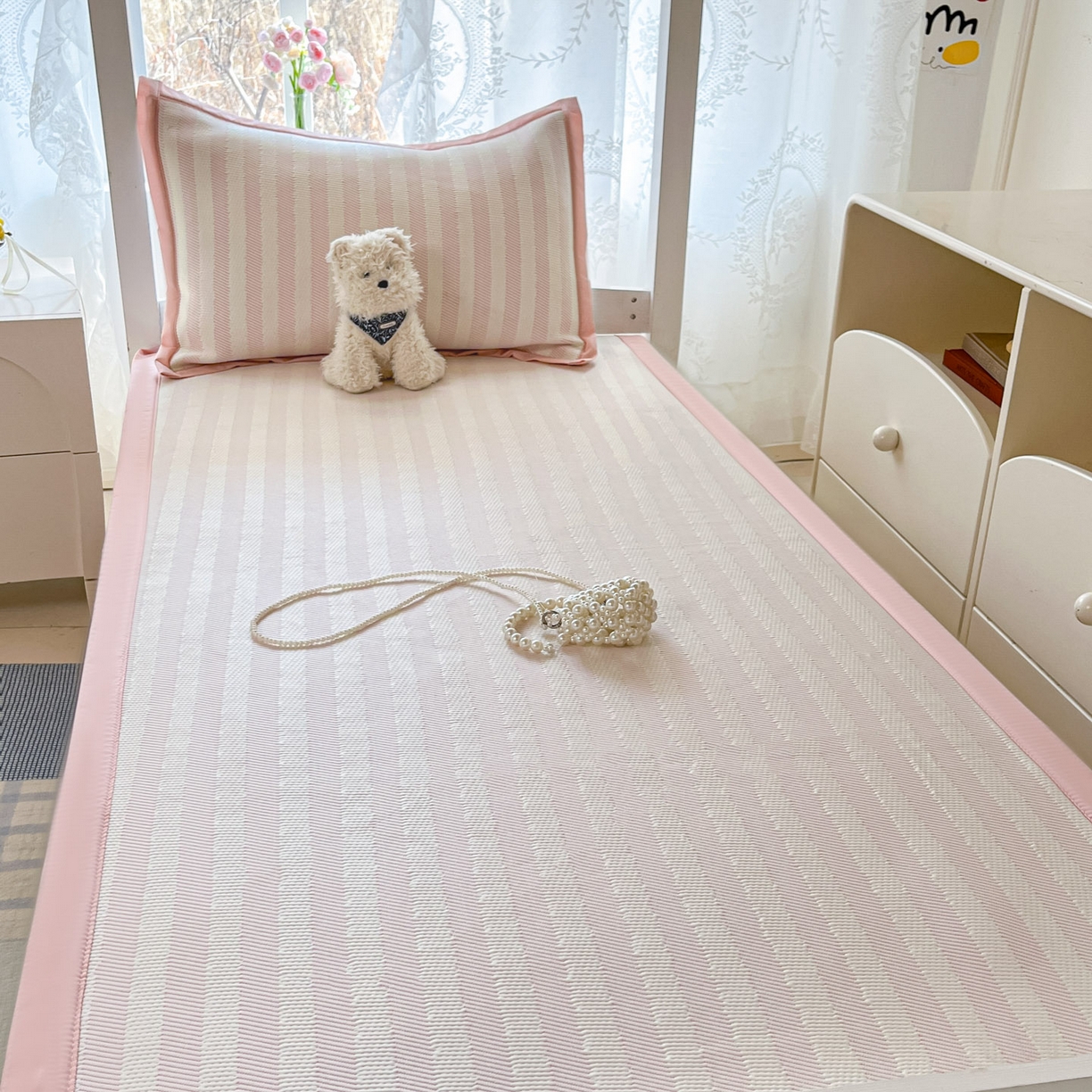 91家纺网 家纺一手货源 找家纺 川悦生活 2026新款凉感凉豆豆学生宿舍软席 甜心-奶粉