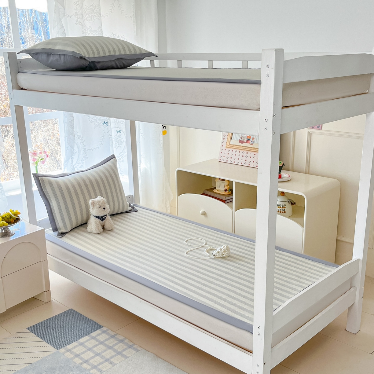 91家纺网 家纺一手货源 找家纺 川悦生活 2026新款凉感凉豆豆学生宿舍软席 甜心-月灰