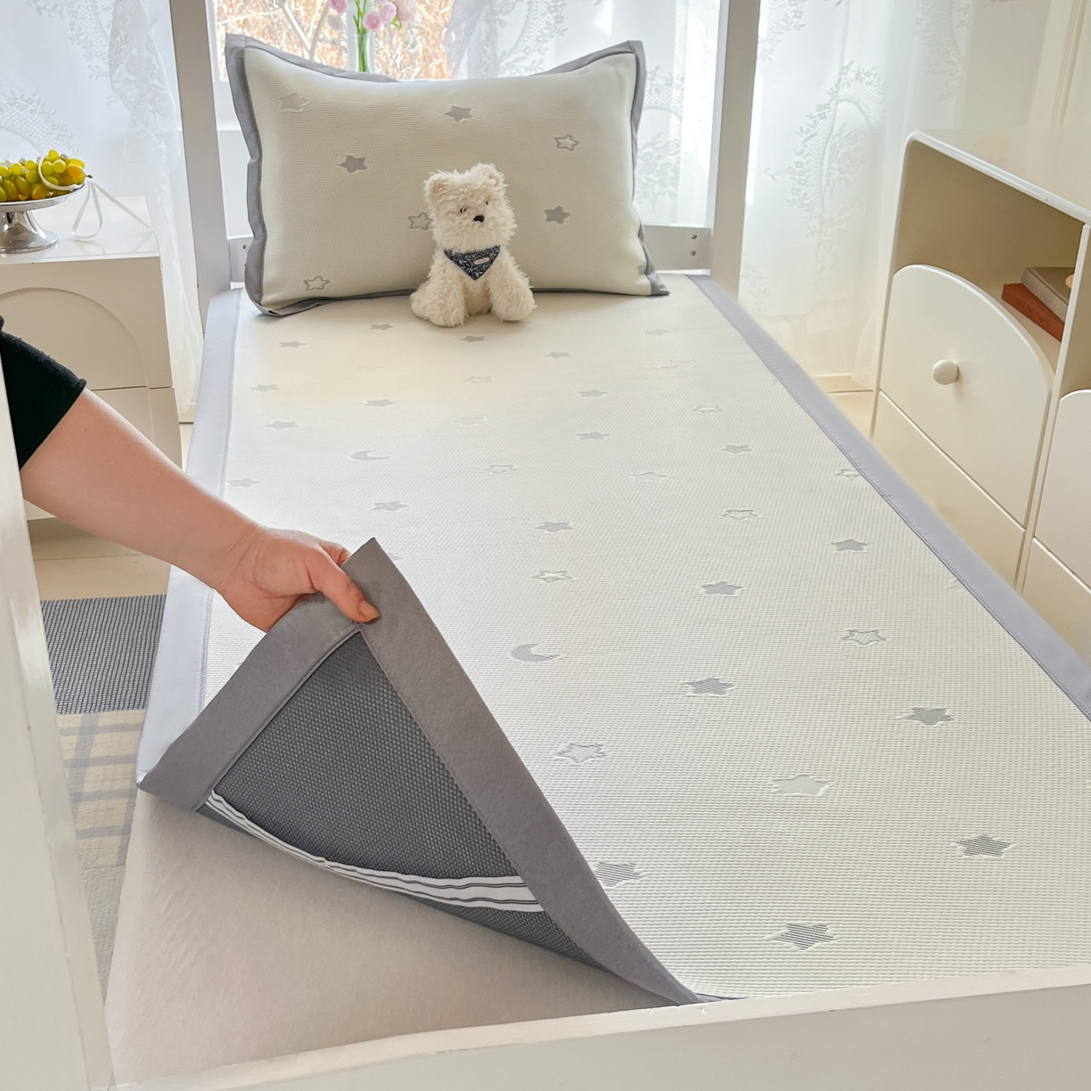 91家纺网 家纺一手货源 找家纺 川悦生活 2026新款凉感凉豆豆学生宿舍软席 奶油星月